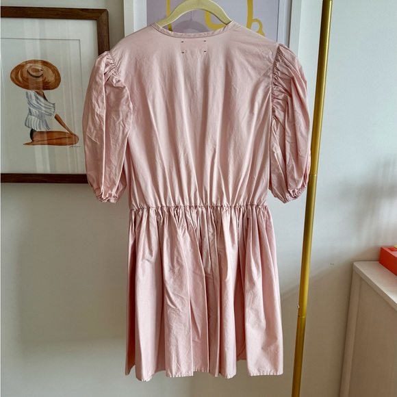 Xirena • Aurie Pink Puff Sleeve Pleated Mini Dress • M - Picture 3 of 5